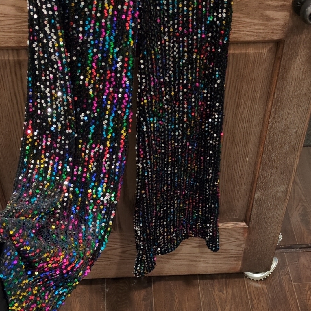 Fashion Nova Black Multicolor Sequin Jumper - Picture 3 of 8
